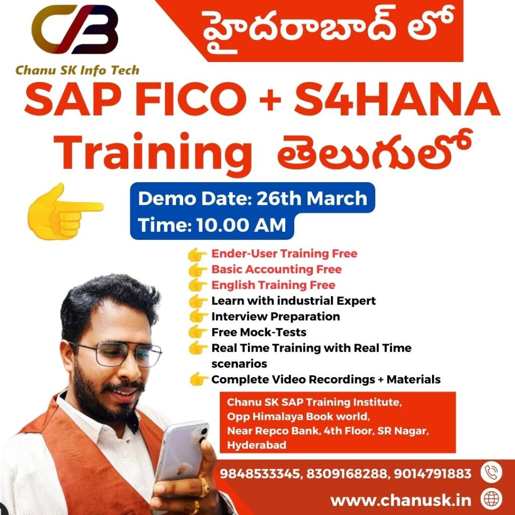 SAP FICO + S4HANA Training In Hyderabad